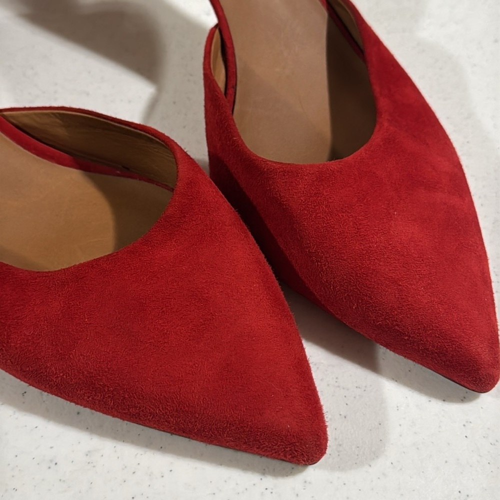 Rosetta Getty Red Pointy Toe Heels Size 40 - Picture 7 of 9